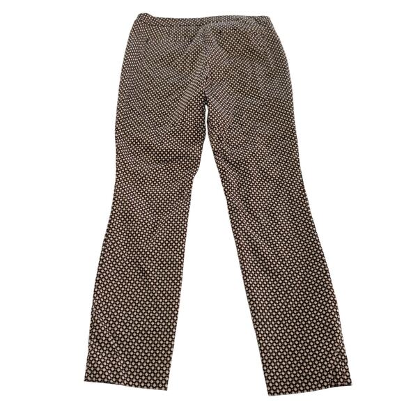 Adrienne Vittadini Pants Womens 6‎ Yellow Mustard Combo Diamond Printed Ankle - Picture 2 of 9